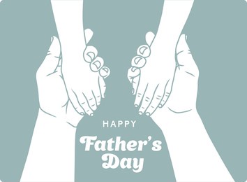baby boy holding his fathers, close up father's day poster or banner template with necktie on color background. greetings and presents for father's day in flat lay styling.