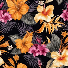 vintage floral sketch seamless pattern watercolor