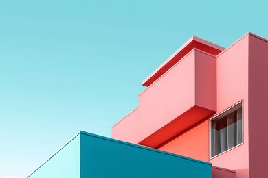 building top view minimalistic style, aesthetic colors