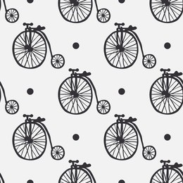 vector seamless pattern with retro bikes. vintage seamless pattern