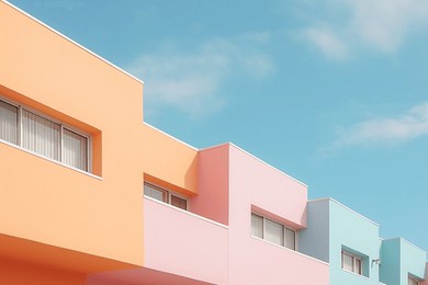 pastel color building aesthetic background