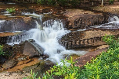 kbal spean waterfall national park at siem reap cambodia
