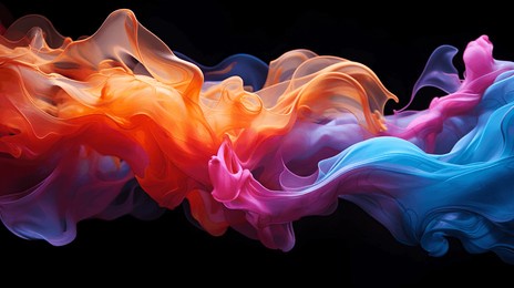 singular intricately flowing colored smoke stream digital painting.