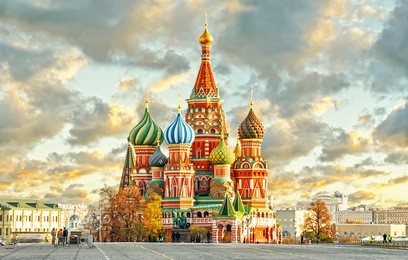 moscow,russia,red square,view of st. basil's cathedral