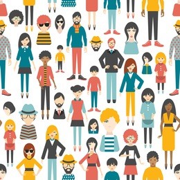 people pattern. flat figures. seamless background.