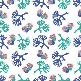 seamless pattern with hand drawn decorative  sea corals. abstract pattern for invitations, greeting cards, scrapbooking, print, gift wrap, manufacturing. 
