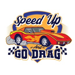 drag car racing vector illustration, perfect for t shirt design and competition logo design