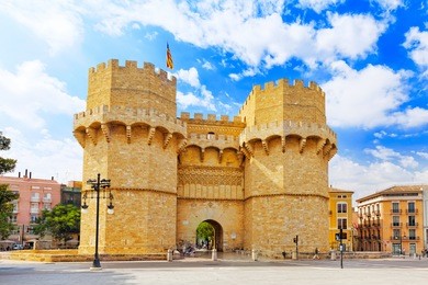 towers of serranos in  valencia . spain.