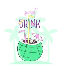 sweet drink vector illustration for t shirt print design