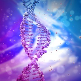 dna double helix in abstract background