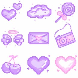 various drawings in pixel lines