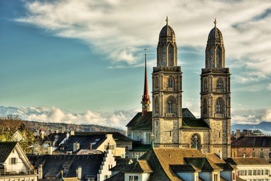 great minster in zurich (switzerland), hdr-technique