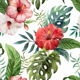 hawaii, watercolor, pattern