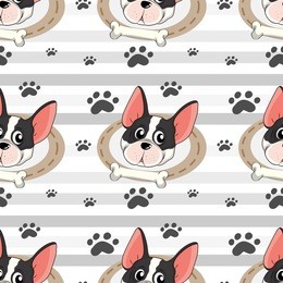 wrapping paper with dogs and bones