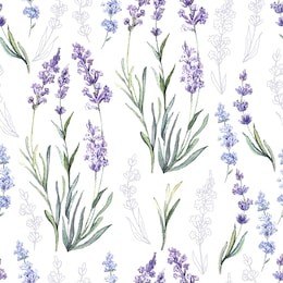 watercolor vector pattern with lavender. hand painting. watercolor. seamless pattern for fabric, paper and other printing and web projects.