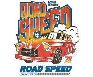  car print design for t shirt print, poster, sticker, background and other uses.. road speed. racing club vector t-shirt print design. american racing. road speed. speed way.