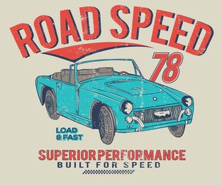 speed racing print design for t shirt print, poster, sticker, background and other uses. american racing. speedway graphic print design. 
