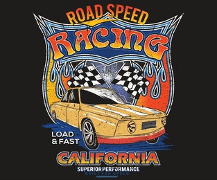 road speed. speedway graphic print design. california racing. road racing. speed racing print design for t shirt print, poster, sticker, background and other uses. 