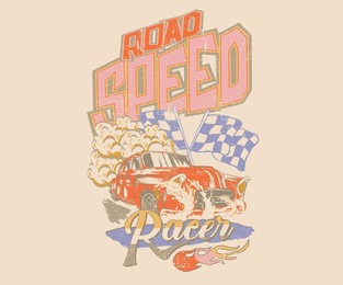 speed racing print design for t shirt print, poster, sticker, background and other uses. road speed.