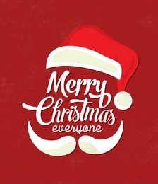 christmas typographic background / merry christmas / santa