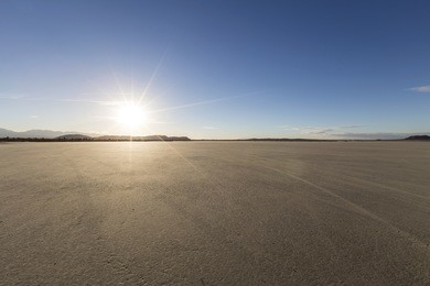 afternoon sun at el mirage dry lake bed in california's mojave desert.  