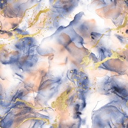 abstract watercolor grunge luxury background. hand drawn purple and golden glitter stains, splashes elements seamless pattern. watercolour texture. print for textile, fabric, wallpaper, wrapping paper