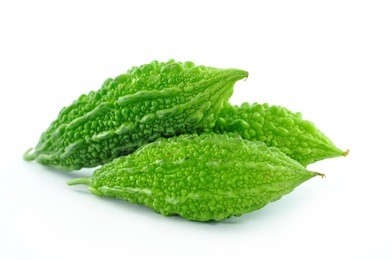 bitter gourd on white background