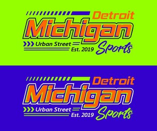 michigan city racing automotive typeface typography for print t-shirt, labels, etc.