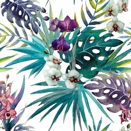 jungle, pattern, watercolor