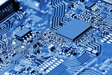 electronic circuit board close up.