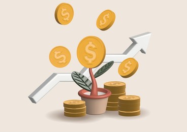 financial literacy concept. personal finance management, education, saving, budgeting, investing, managing expense.3d vector illustrations.