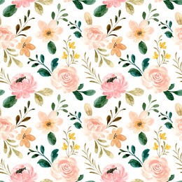 watercolor rose flower seamless pattern for background, fabric, textile, fashion, wallpaper, wedding, banner, sticker, decoration etc.