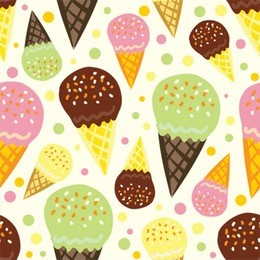 vector seamless pattern with ice cream