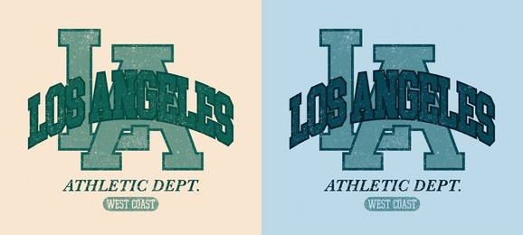 vintage typography college varsity california los angeles athletic department slogan print for graphic tee t shirt or sweatshirt hoodie - vector