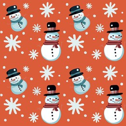 seamless vector pattern new year and christmas holiday. 
repeating pattern of christmas snowman and snowflakes. design for printing on walls,
 wallpaper, paper.