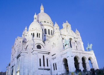 basilica of the sacred heart (sacre coeur) in paris by night