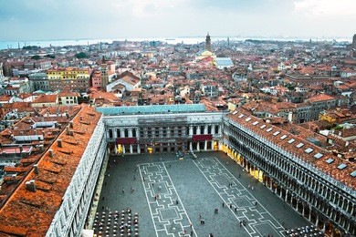 famous square san marco in venice, italy