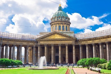 kazan cathedral or kazanskiy kafedralniy sobor in saint petersburg