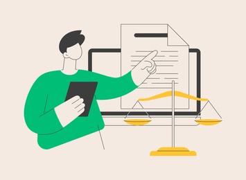 legal notice abstract concept vector illustration. legal requirement, law notice document, menu bar, company website, corporate rules, ui element, user interface abstract metaphor.