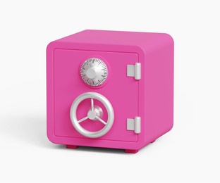 3d pink safe box icon. banking safety, profitable investments, money protection. 3d illustration