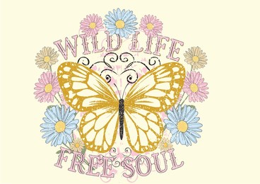 butterfly hand drawn design vector