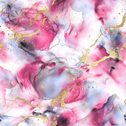 abstract watercolor grunge luxury background. hand drawn pink and golden glitter stains, splashes elements seamless pattern. watercolour texture. print for textile, fabric, wallpaper, wrapping paper