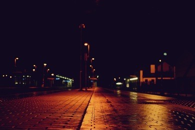 empty train station at night
