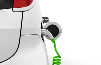 electric car in charging station