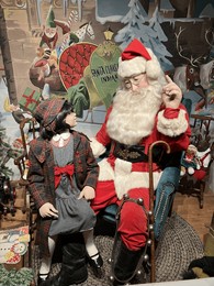 little girl on santa's lap