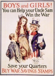 world war i american war savings stamps poster by james montgomery flagg, 1918