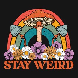 : wildflower mushroom vintage vector t-shirt design