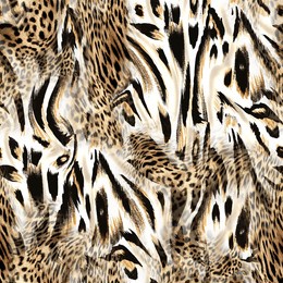 seamless leopard and zebra texture, mixed animal print.