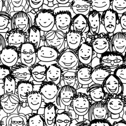 seamless pattern with people crowd for your design, vector illustration