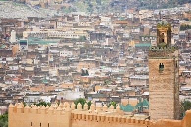 view of fez medina (old town of fes), morocco